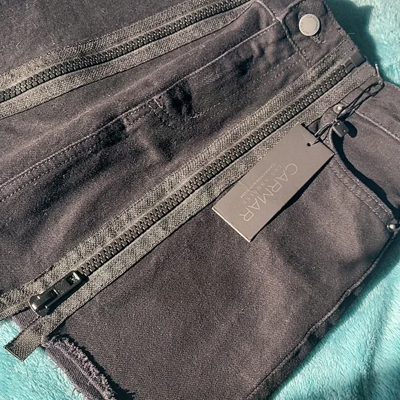 Black Colin Carmar Los Angeles Double Zip-Up Jean Skirt - Picture 7 of 13